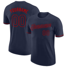 Load image into Gallery viewer, Custom Navy Navy-Red Performance T-Shirt