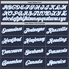 Load image into Gallery viewer, Custom Navy White-Light Blue Performance T-Shirt