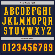 Load image into Gallery viewer, Custom Navy Gold-Crimson Authentic Baseball Jersey