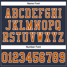 Load image into Gallery viewer, Custom Navy Texas Orange-White Mesh Authentic Football Jersey