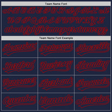 Load image into Gallery viewer, Custom Navy Navy-Red Authentic Baseball Jersey