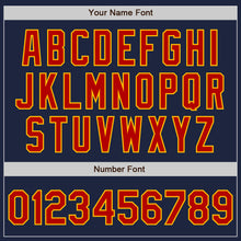 Load image into Gallery viewer, Custom Navy Red-Gold Authentic Baseball Jersey