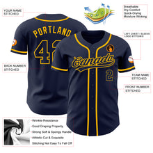 Load image into Gallery viewer, Custom Navy Navy-Gold Authentic Baseball Jersey