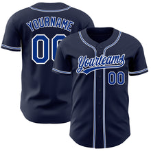 Load image into Gallery viewer, Custom Navy Royal-White Authentic Baseball Jersey