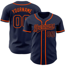 Load image into Gallery viewer, Custom Navy Navy-Orange Authentic Baseball Jersey