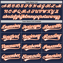 Load image into Gallery viewer, Custom Navy White-Orange Authentic Baseball Jersey