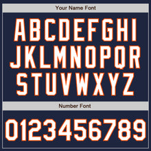 Load image into Gallery viewer, Custom Navy White-Orange Authentic Baseball Jersey