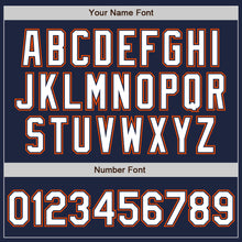 Load image into Gallery viewer, Custom Navy White-Orange Authentic Baseball Jersey