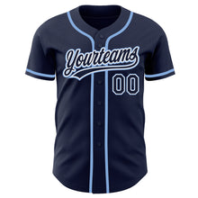 Load image into Gallery viewer, Custom Navy Navy-Light Blue Authentic Baseball Jersey