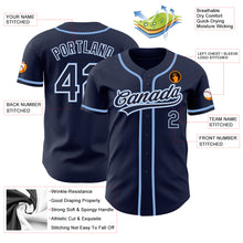 Load image into Gallery viewer, Custom Navy Navy-Light Blue Authentic Baseball Jersey