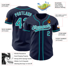 Load image into Gallery viewer, Custom Navy Teal-White Authentic Baseball Jersey