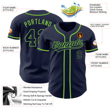 Load image into Gallery viewer, Custom Navy Navy-Neon Green Authentic Baseball Jersey