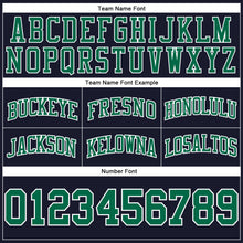 Load image into Gallery viewer, Custom Navy Kelly Green-White Authentic Throwback Basketball Shorts