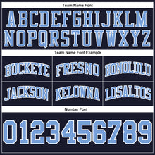 Load image into Gallery viewer, Custom Navy Light Blue-White Authentic Throwback Basketball Shorts