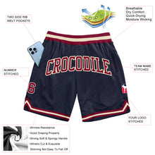Load image into Gallery viewer, Custom Navy Maroon-Cream Authentic Throwback Basketball Shorts