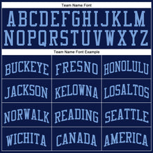 Load image into Gallery viewer, Custom Navy Light Blue Authentic Throwback Basketball Jersey