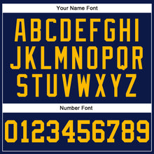 Load image into Gallery viewer, Custom Navy Gold Authentic Throwback Basketball Jersey