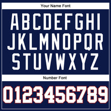 Load image into Gallery viewer, Custom Navy White Pinstripe White Gray-Red Authentic Basketball Jersey