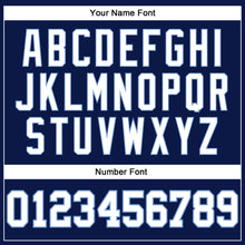 Load image into Gallery viewer, Custom Navy White Pinstripe White-Light Blue Authentic Basketball Jersey