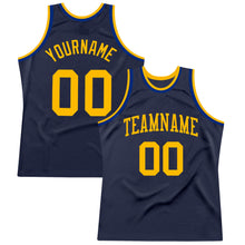 Load image into Gallery viewer, Custom Navy Gold-Royal Authentic Throwback Basketball Jersey