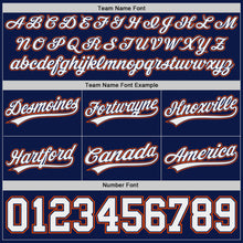 Load image into Gallery viewer, Custom Navy White-Orange Authentic Throwback Basketball Shorts