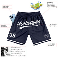 Load image into Gallery viewer, Custom Navy White Authentic Throwback Basketball Shorts