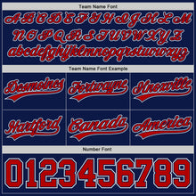 Load image into Gallery viewer, Custom Navy Red-White Authentic Throwback Basketball Shorts