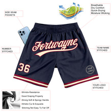 Load image into Gallery viewer, Custom Navy Cream-Maroon Authentic Throwback Basketball Shorts