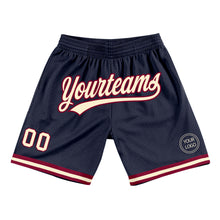 Load image into Gallery viewer, Custom Navy Cream-Maroon Authentic Throwback Basketball Shorts