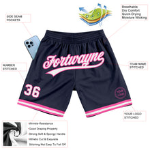 Load image into Gallery viewer, Custom Navy White-Pink Authentic Throwback Basketball Shorts