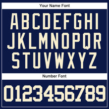 Load image into Gallery viewer, Custom Navy Cream Authentic Baseball Jersey