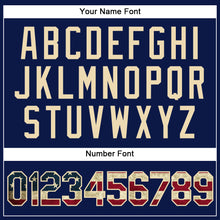 Load image into Gallery viewer, Custom Navy Red Pinstripe Vintage USA Flag-City Cream Authentic Baseball Jersey