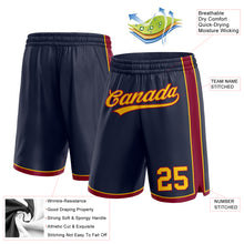 Load image into Gallery viewer, Custom Navy Yellow-Maroon Authentic Basketball Shorts