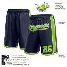 Load image into Gallery viewer, Custom Navy Neon Green-White Authentic Basketball Shorts