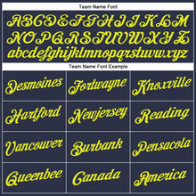 Load image into Gallery viewer, Custom Navy Neon Yellow Performance T-Shirt