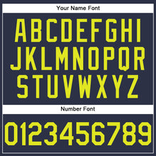 Load image into Gallery viewer, Custom Navy Neon Yellow Performance T-Shirt