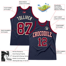 Load image into Gallery viewer, Custom Navy Maroon-Cream Authentic Throwback Basketball Jersey