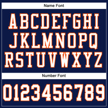 Load image into Gallery viewer, Custom Navy White-Orange Mesh Authentic Football Jersey
