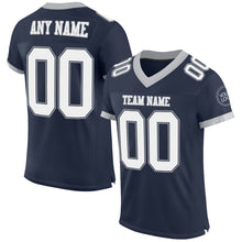 Load image into Gallery viewer, Custom Navy White-Gray Mesh Authentic Football Jersey