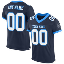 Load image into Gallery viewer, Custom Navy White-Powder Blue Mesh Authentic Football Jersey