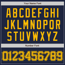 Load image into Gallery viewer, Custom Navy Gold Authentic Baseball Jersey
