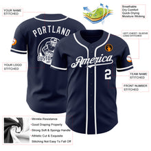 Load image into Gallery viewer, Custom Navy White Authentic Baseball Jersey