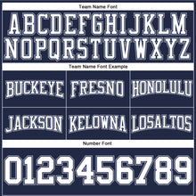 Load image into Gallery viewer, Custom Stitched Navy White-Gray Football Pullover Sweatshirt Hoodie