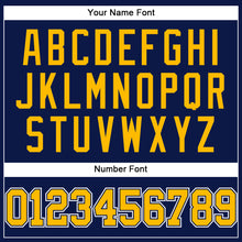 Load image into Gallery viewer, Custom Navy Gold-White Authentic Baseball Jersey