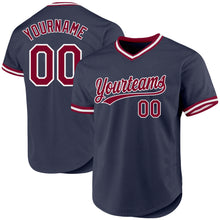 Load image into Gallery viewer, Custom Navy Maroon-White Authentic Throwback Baseball Jersey