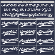 Load image into Gallery viewer, Custom Navy White Authentic Throwback Baseball Jersey