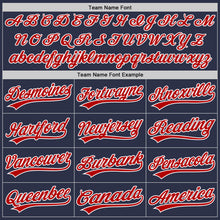 Load image into Gallery viewer, Custom Navy Red-White Authentic Throwback Baseball Jersey