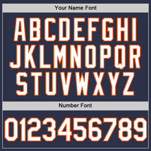 Load image into Gallery viewer, Custom Navy White-Orange Authentic Throwback Baseball Jersey