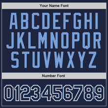 Load image into Gallery viewer, Custom Navy White-Light Blue Authentic Throwback Basketball Jersey