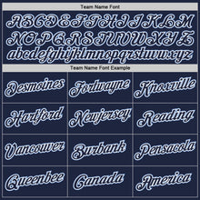 Load image into Gallery viewer, Custom Navy White-Light Blue Authentic Throwback Basketball Jersey